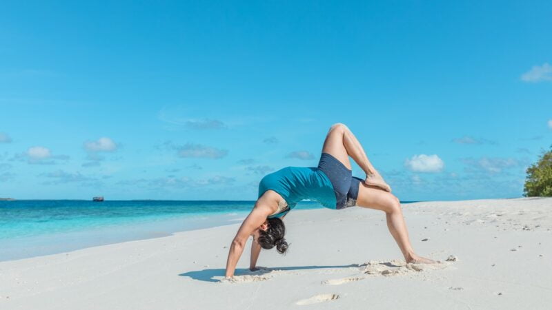 Yoga fitness exercise for healthy body